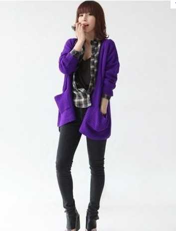 紫色针织衫怎么搭配